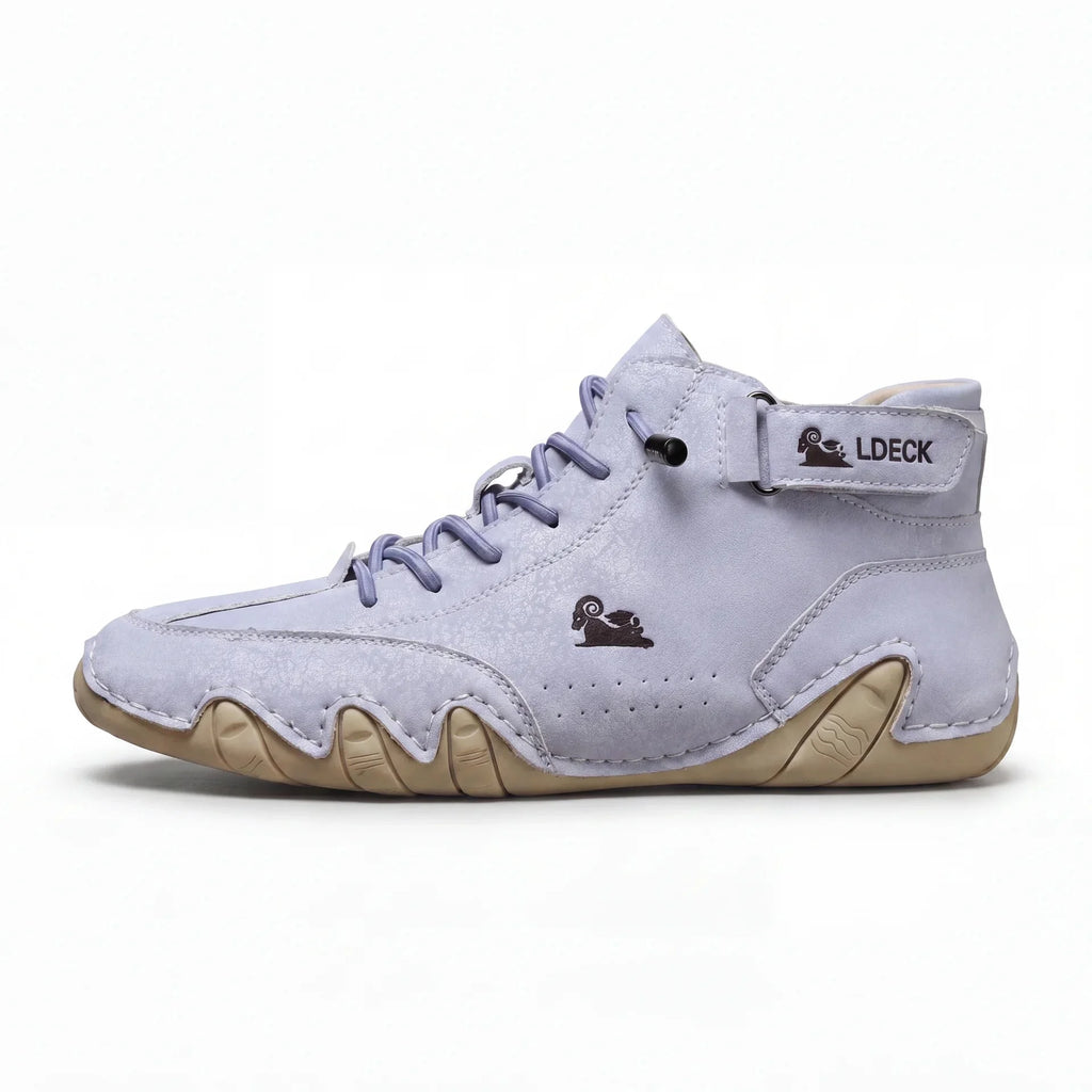 Chaussures Orthopédiques Respirantes en Cuir Vegan Semelle Plateforme Confort